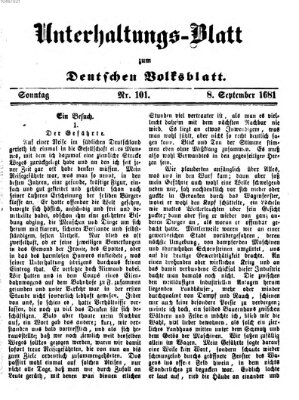 Deutsches Volksblatt für das Main- und Nachbar-Land. Unterhaltungs-Blatt zum Deutschen Volksblatt (Deutsches Volksblatt für das Main- und Nachbar-Land) Sonntag 8. September 1861