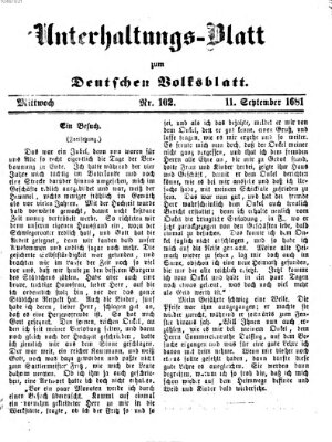 Deutsches Volksblatt für das Main- und Nachbar-Land. Unterhaltungs-Blatt zum Deutschen Volksblatt (Deutsches Volksblatt für das Main- und Nachbar-Land) Mittwoch 11. September 1861