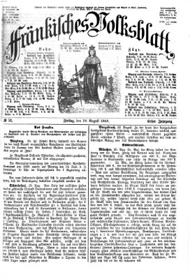 Fränkisches Volksblatt. Ausg. 000 (Fränkisches Volksblatt) Freitag 28. August 1868