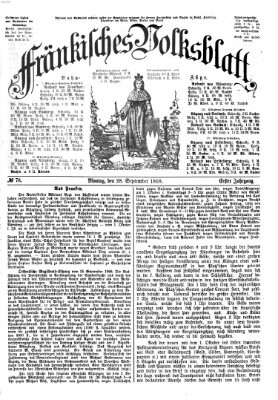 Fränkisches Volksblatt. Ausg. 000 (Fränkisches Volksblatt) Montag 28. September 1868