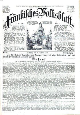 Fränkisches Volksblatt. Ausg. 000 (Fränkisches Volksblatt) Samstag 31. Oktober 1868