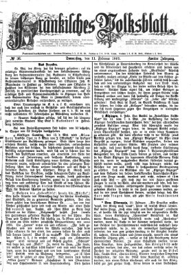 Fränkisches Volksblatt. Ausg. 000 (Fränkisches Volksblatt) Donnerstag 11. Februar 1869