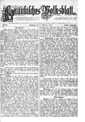 Fränkisches Volksblatt. Ausg. 000 (Fränkisches Volksblatt) Samstag 27. Februar 1869