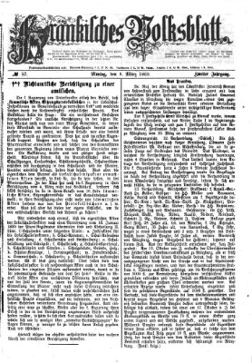 Fränkisches Volksblatt. Ausg. 000 (Fränkisches Volksblatt) Montag 8. März 1869