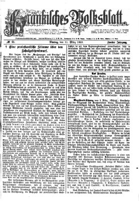 Fränkisches Volksblatt. Ausg. 000 (Fränkisches Volksblatt) Montag 15. März 1869