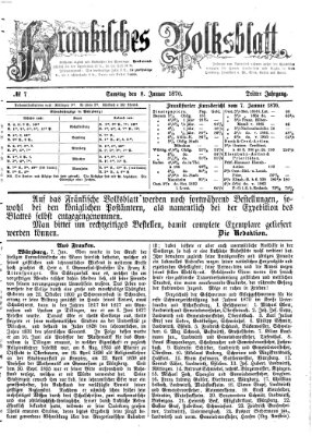 Fränkisches Volksblatt. Ausg. 000 (Fränkisches Volksblatt) Samstag 8. Januar 1870