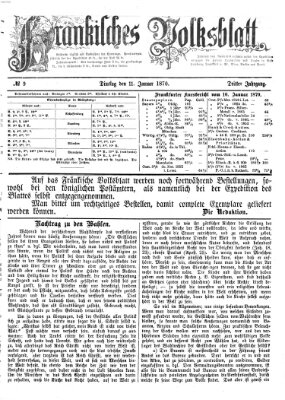 Fränkisches Volksblatt. Ausg. 000 (Fränkisches Volksblatt) Dienstag 11. Januar 1870