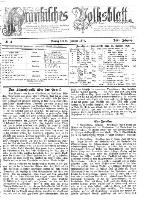 Fränkisches Volksblatt. Ausg. 000 (Fränkisches Volksblatt) Montag 17. Januar 1870