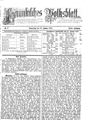 Fränkisches Volksblatt. Ausg. 000 (Fränkisches Volksblatt) Donnerstag 20. Januar 1870