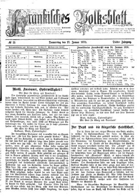 Fränkisches Volksblatt. Ausg. 000 (Fränkisches Volksblatt) Donnerstag 27. Januar 1870