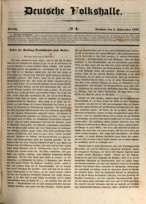 Deutsche Volkshalle Freitag 6. September 1839