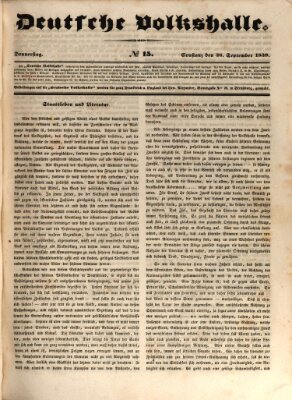 Deutsche Volkshalle Donnerstag 26. September 1839