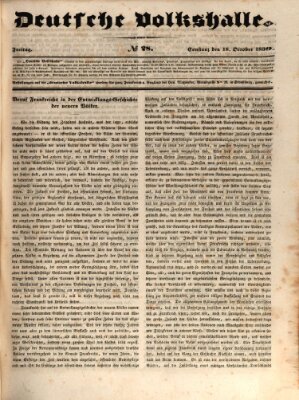 Deutsche Volkshalle Freitag 18. Oktober 1839