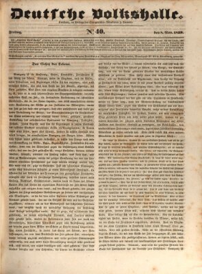 Deutsche Volkshalle Freitag 8. November 1839