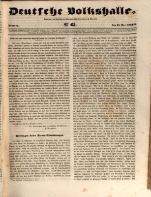 Deutsche Volkshalle Sonntag 15. Dezember 1839