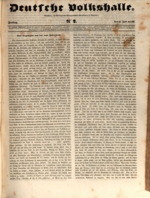 Deutsche Volkshalle Freitag 3. Januar 1840