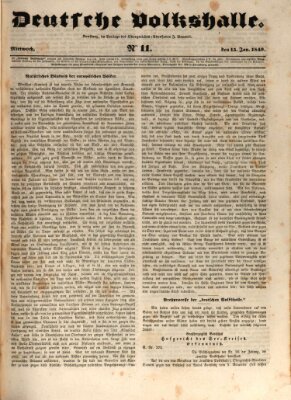 Deutsche Volkshalle Mittwoch 15. Januar 1840