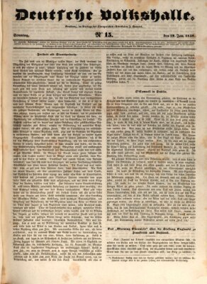 Deutsche Volkshalle Sonntag 19. Januar 1840