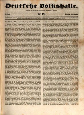 Deutsche Volkshalle Freitag 24. Januar 1840