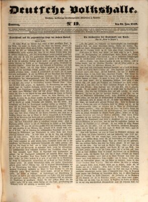 Deutsche Volkshalle Samstag 25. Januar 1840