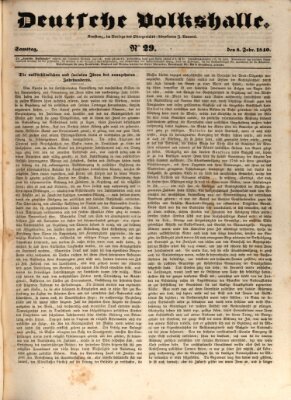 Deutsche Volkshalle Samstag 8. Februar 1840