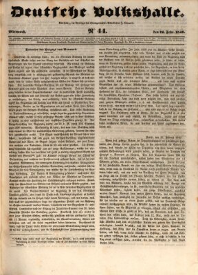 Deutsche Volkshalle Mittwoch 26. Februar 1840