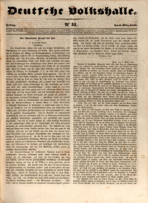 Deutsche Volkshalle Freitag 6. März 1840