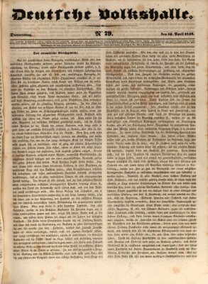 Deutsche Volkshalle Donnerstag 16. April 1840