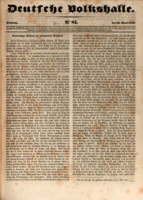 Deutsche Volkshalle Sonntag 26. April 1840