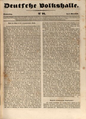 Deutsche Volkshalle Donnerstag 7. Mai 1840