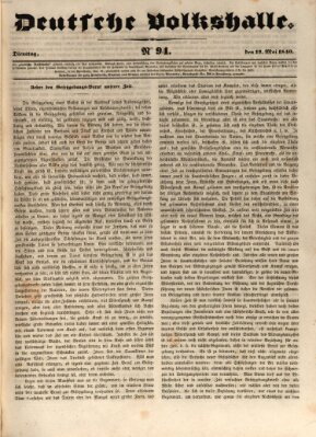 Deutsche Volkshalle Dienstag 12. Mai 1840