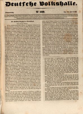 Deutsche Volkshalle Donnerstag 16. Juli 1840