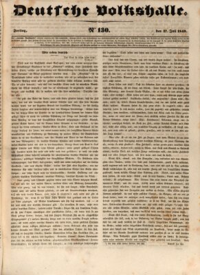 Deutsche Volkshalle Freitag 17. Juli 1840