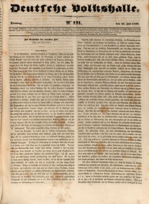 Deutsche Volkshalle Sonntag 19. Juli 1840