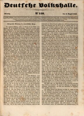 Deutsche Volkshalle Montag 3. August 1840