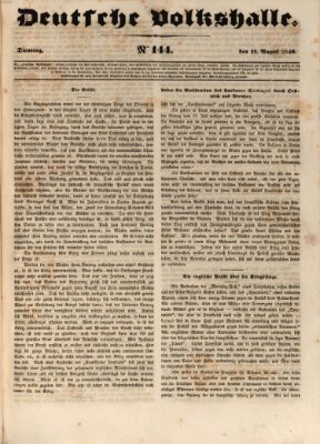 Deutsche Volkshalle Dienstag 11. August 1840