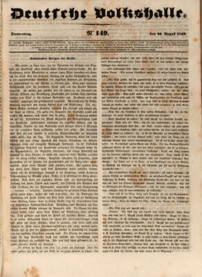 Deutsche Volkshalle Donnerstag 20. August 1840