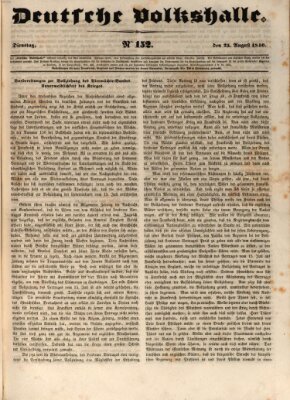 Deutsche Volkshalle Dienstag 25. August 1840