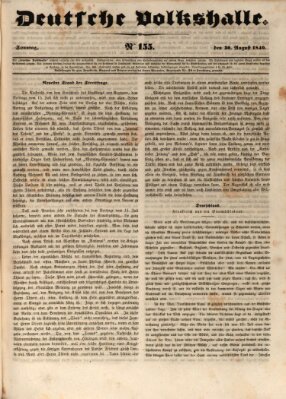 Deutsche Volkshalle Sonntag 30. August 1840