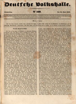 Deutsche Volkshalle Donnerstag 24. September 1840