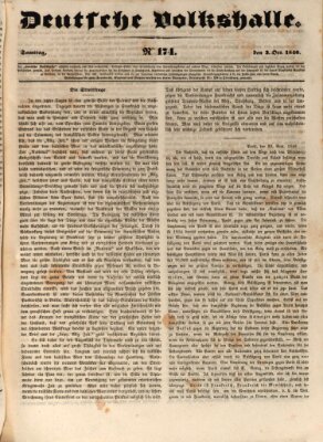 Deutsche Volkshalle Samstag 3. Oktober 1840