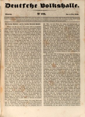 Deutsche Volkshalle Sonntag 4. Oktober 1840