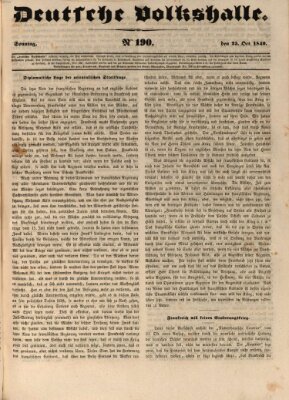 Deutsche Volkshalle Sonntag 25. Oktober 1840