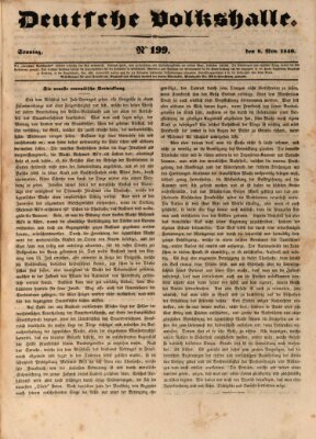 Deutsche Volkshalle Sonntag 8. November 1840