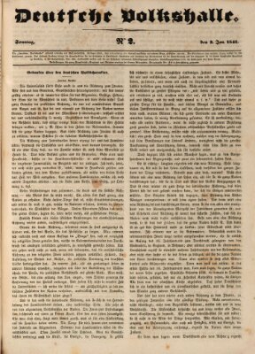 Deutsche Volkshalle Sonntag 3. Januar 1841