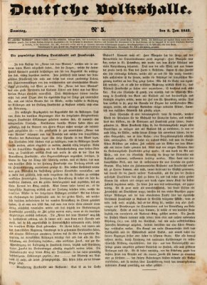 Deutsche Volkshalle Freitag 8. Januar 1841