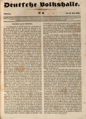 Deutsche Volkshalle Sonntag 10. Januar 1841