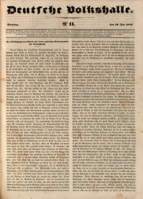 Deutsche Volkshalle Dienstag 19. Januar 1841