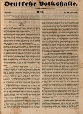 Deutsche Volkshalle Sonntag 24. Januar 1841