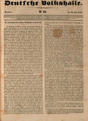 Deutsche Volkshalle Dienstag 26. Januar 1841